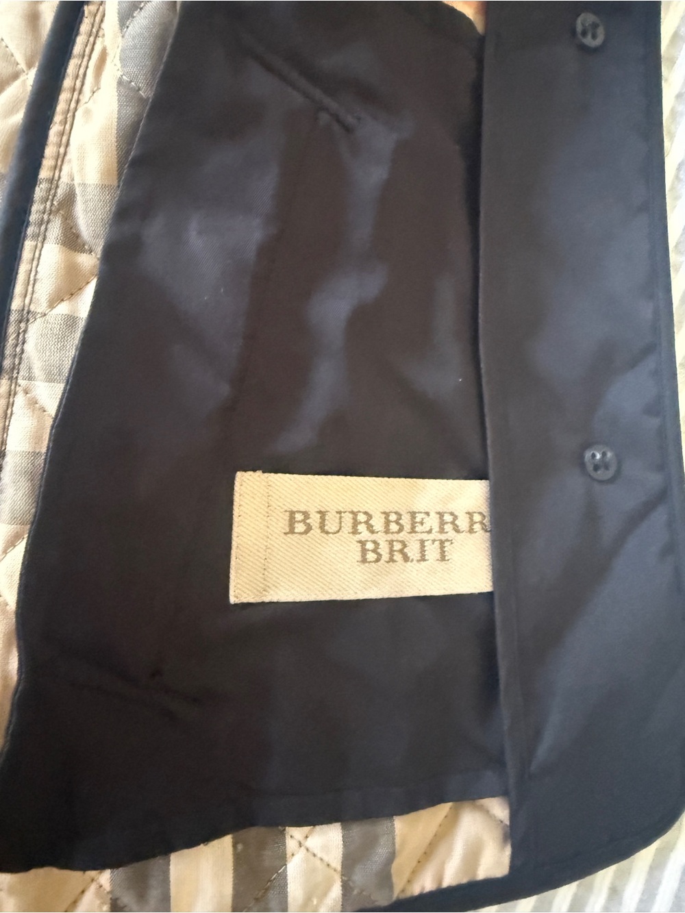 Burberry Black Quilted Button-Front Jacket XS - Picture 5 of 5